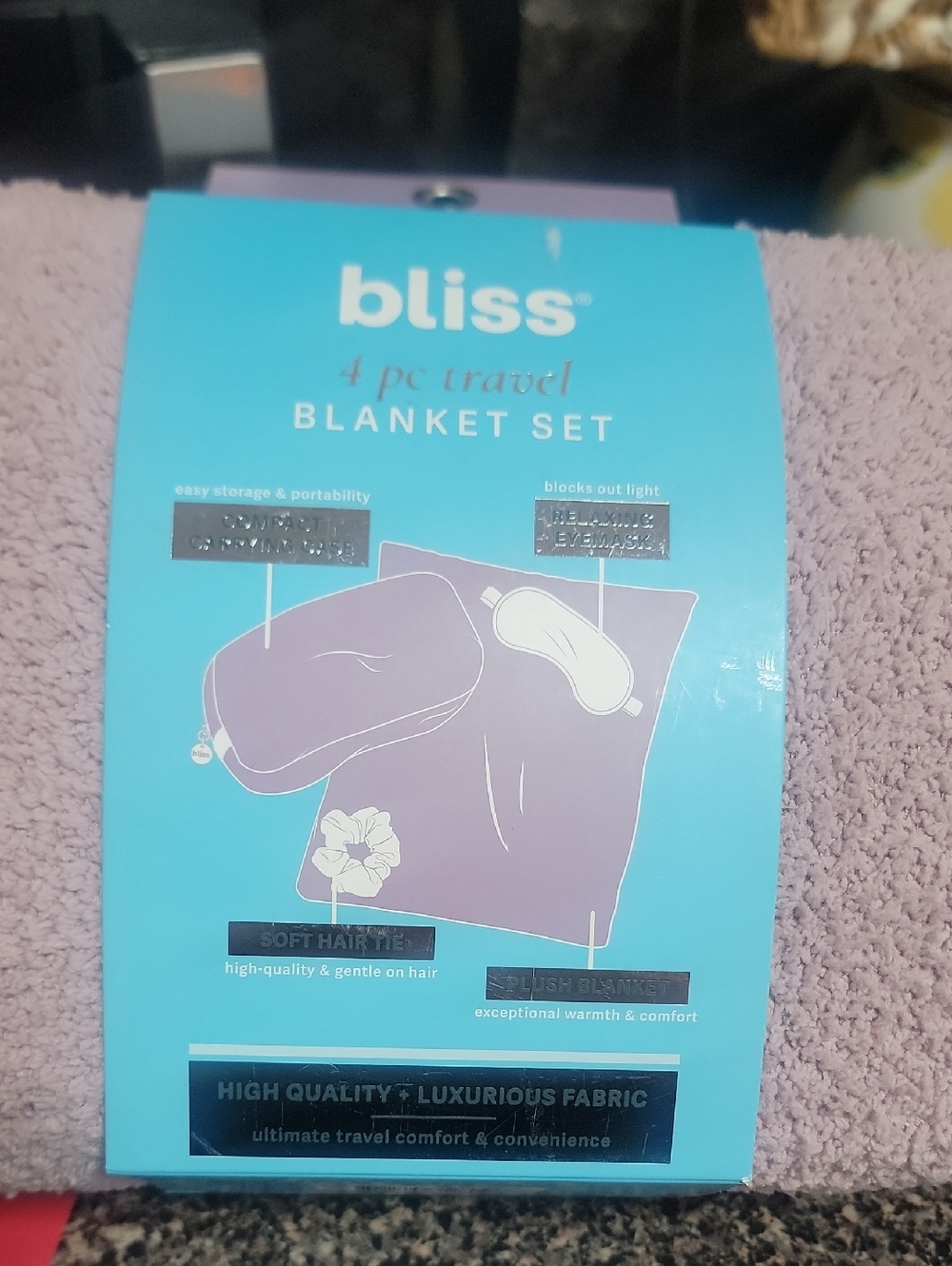 Bliss Lavender 4-Pc Travel Blanket Set